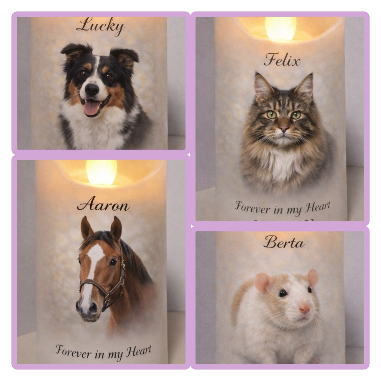 Personalisierte LED Erinnerungskerze 13cm