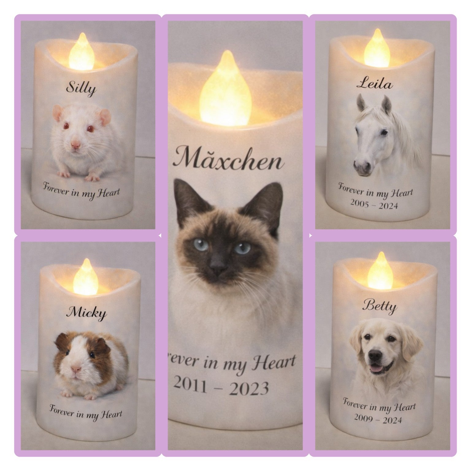 Personalisierte LED Erinnerungskerze 9cm